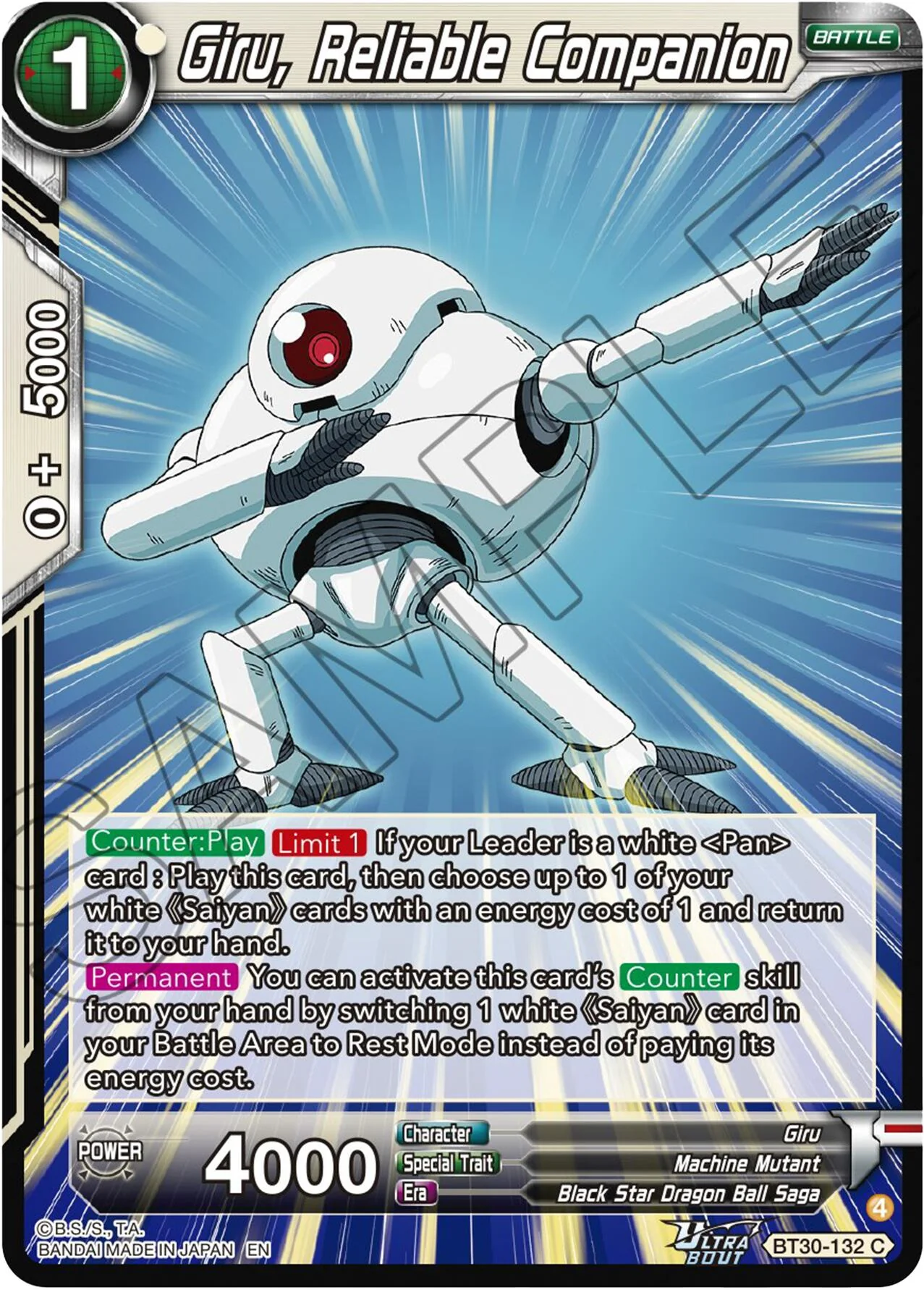 Giru, Reliable Companion (BT30-132) [Three Glorious Fighters] Parallel Foil