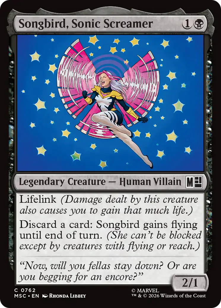Songbird, Sonic Screamer [Marvel Super Heroes Commander] Foil