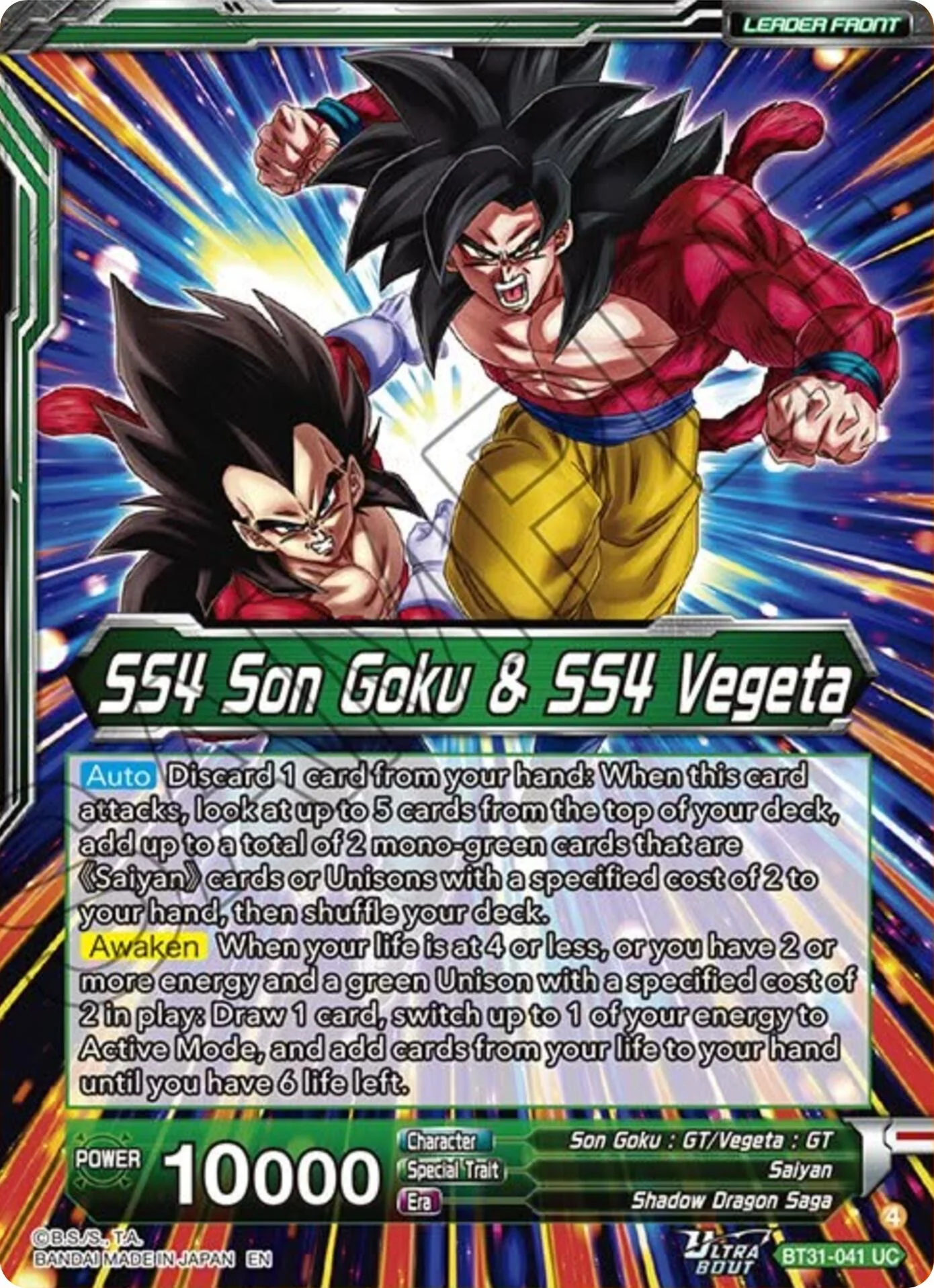 SS4 Son Goku & SS4 Vegeta // SS4 Gogeta, Vainglorious (BT31-041) [Impact Beyond Dimensions] Parallel Foil - Image 2