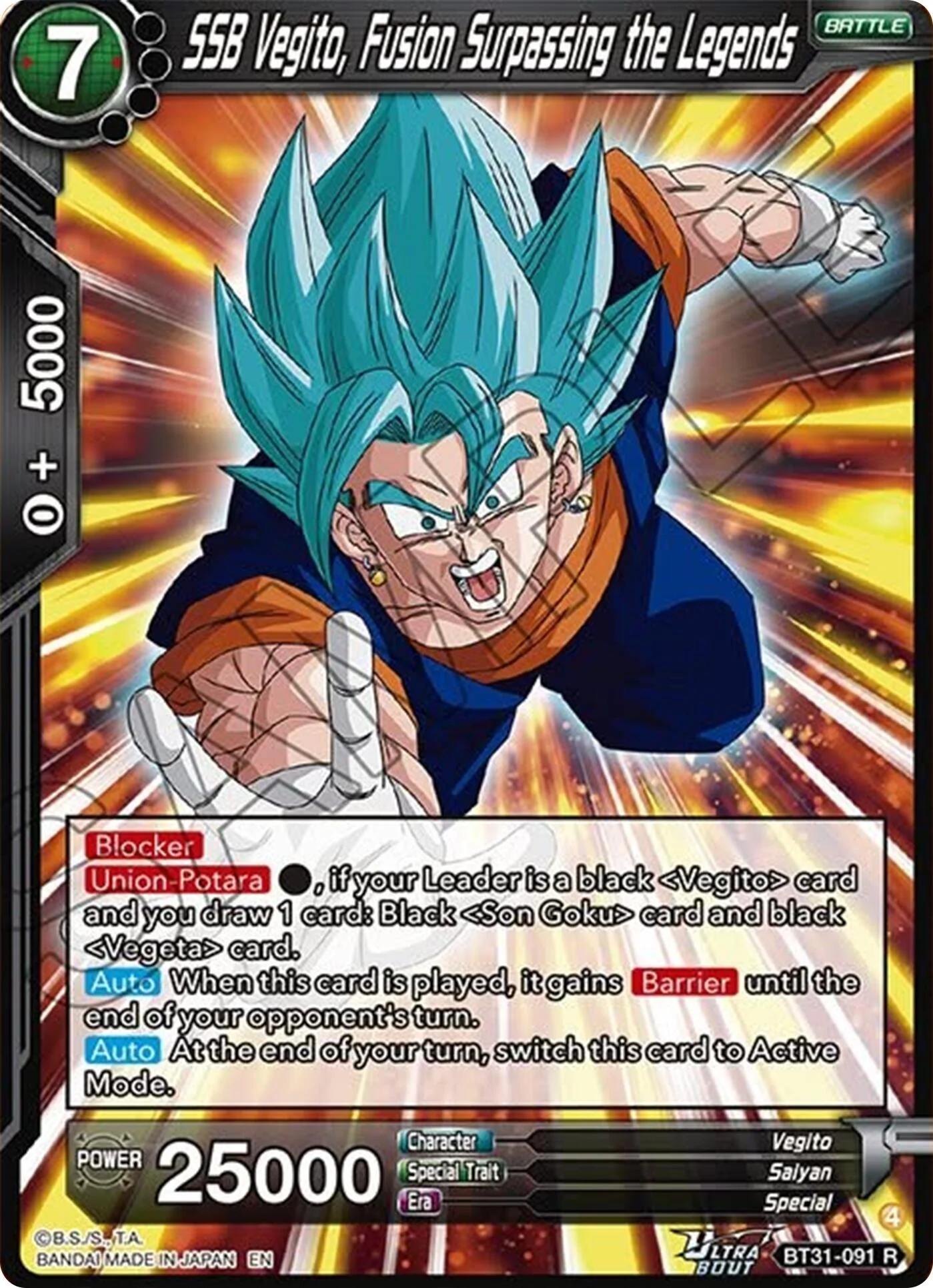 SSB Vegito, Fusion Surpassing the Legends (BT31-091) [Impact Beyond Dimensions] Parallel Foil