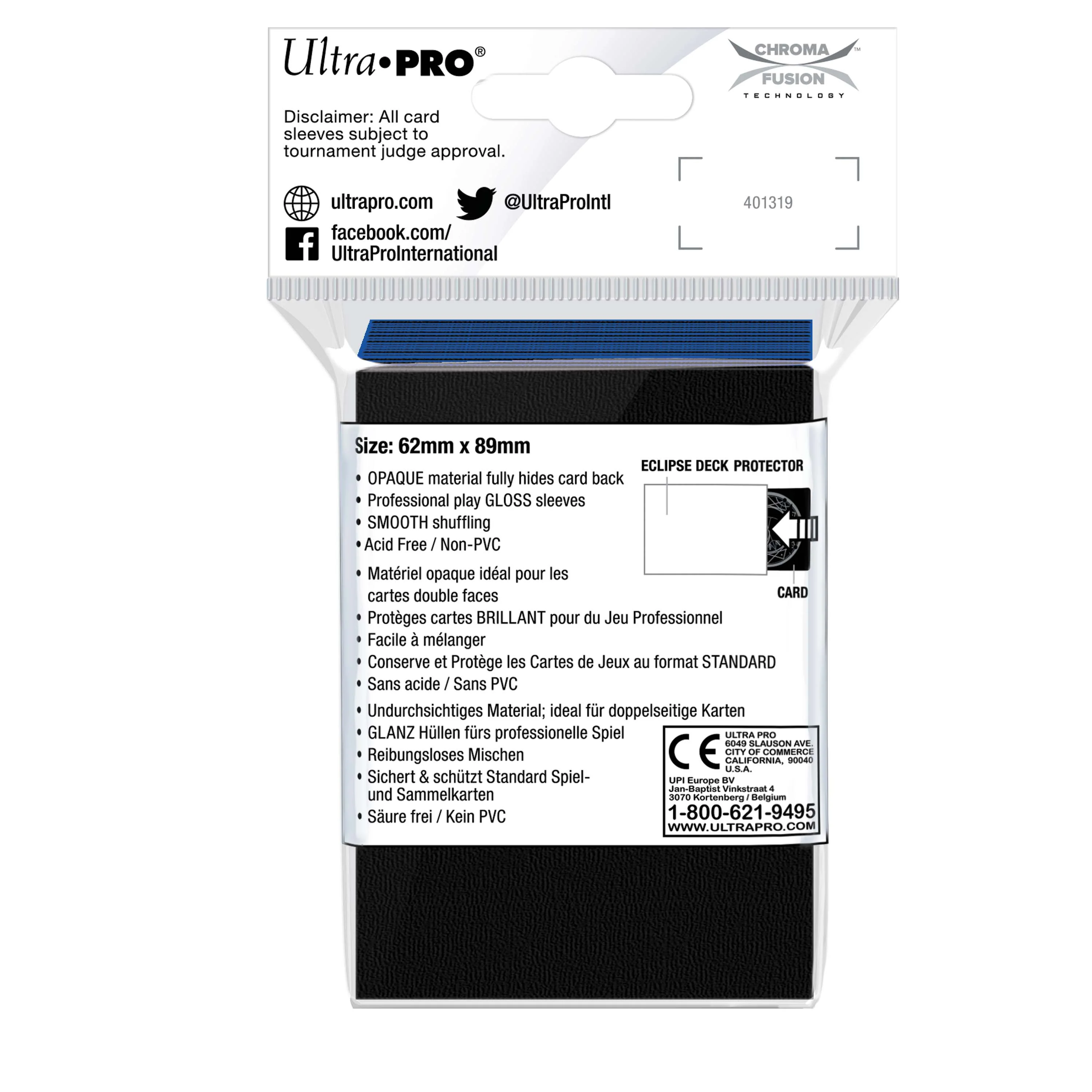 Ultra PRO: Small 60ct Sleeves - Eclipse Gloss (Pacific Blue) - Image 3