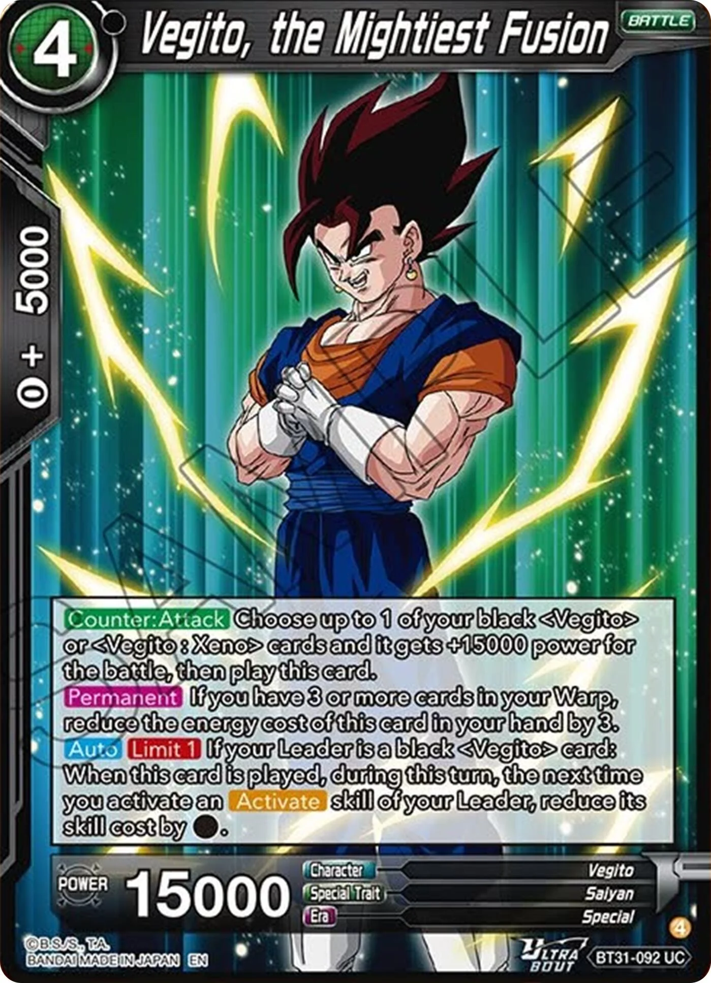 Vegito, the Mightiest Fusion (BT31-092) [Impact Beyond Dimensions] Parallel Foil
